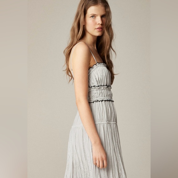 J. Crew Crinkled Ruffle Trim Dress - Picture 9 of 9